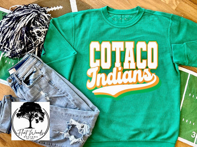 Cotaco Indians Corded Crew Sweatshirt