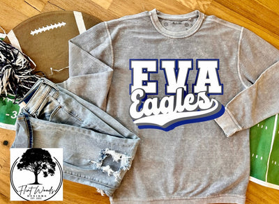 Eva Eagles Corded Crew Sweatshirt