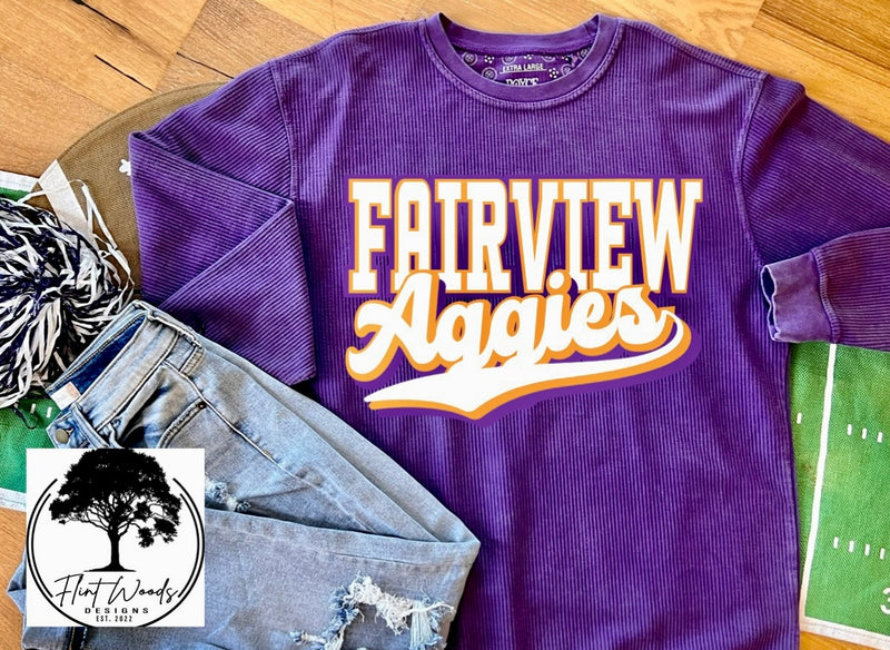 Fairview Aggies Corded Crew Sweatshirt