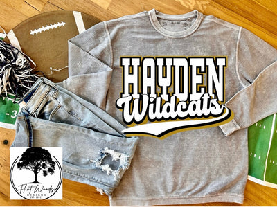 Hayden Wildcats Corded Crew Sweatshirt