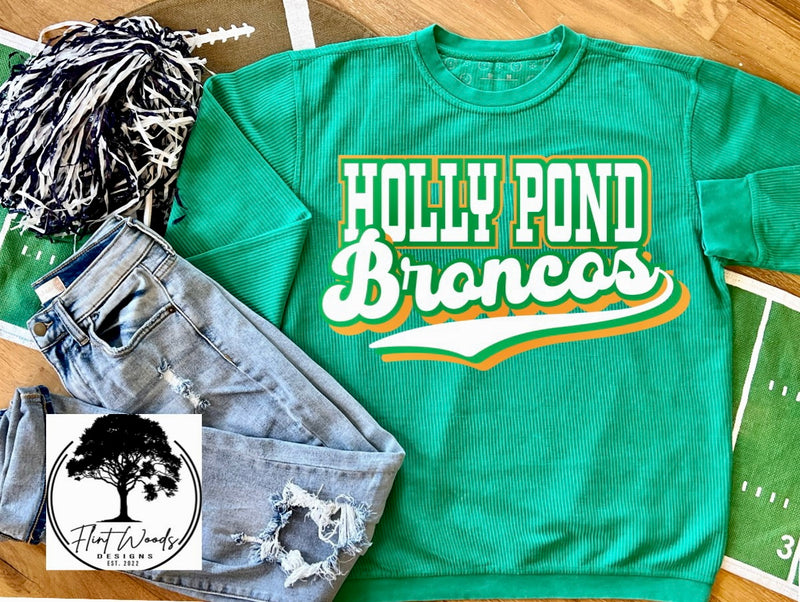 Holly Pond Broncos Corded Crew Sweatshirt