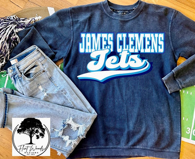 James Clemens Jets Corded Crew Sweatshirt