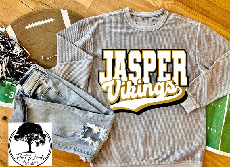 Jasper Vikings Corded Crew Sweatshirt