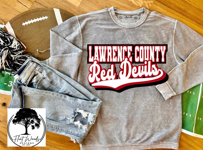 Lawrence County Red Devils Corded Crew Sweatshirt