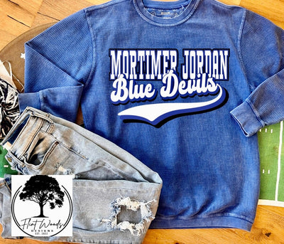 Mortimer Jordan Blue Devils Corded Crew Sweatshirt