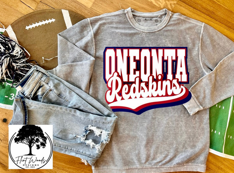 Oneonta Redskins Corded Crew Sweatshirt