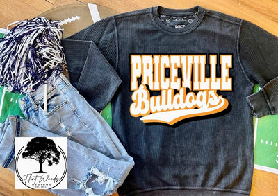 Pricecille Bulldogs Corded Crew Sweatshirt
