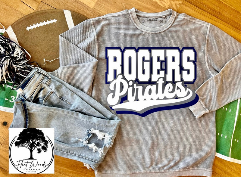 Rogers Pirates Corded Crew Sweatshirt