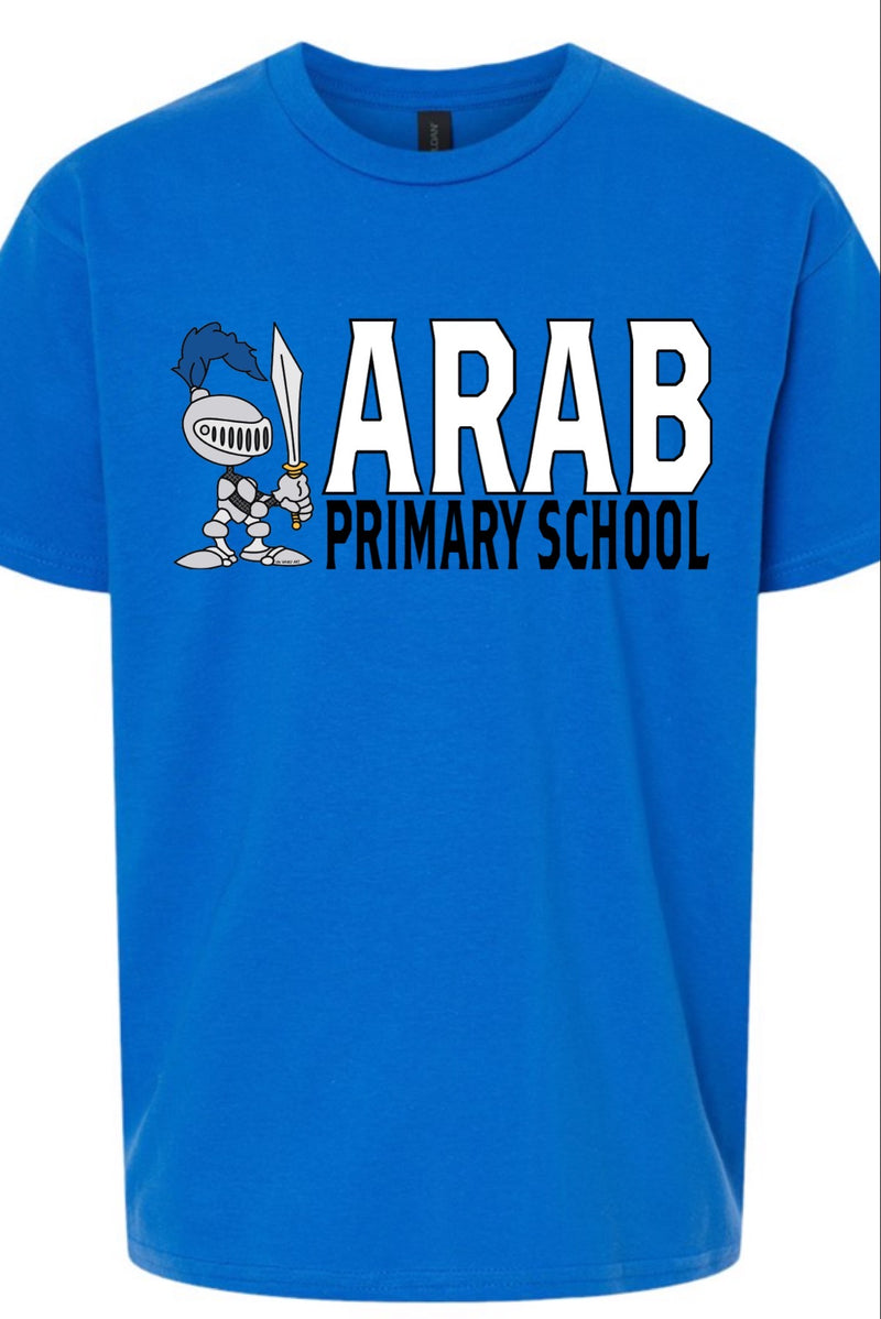 Royal Short Sleeve T-Shirt with Full Color Full School Logo