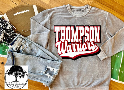 Thompson Warriors Corded Crew Sweatshirt