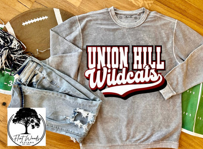 Union Hill Wildcats Corded Crew Sweatshirt
