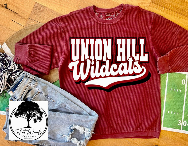 Union Hill Wildcats Corded Crew Sweatshirt