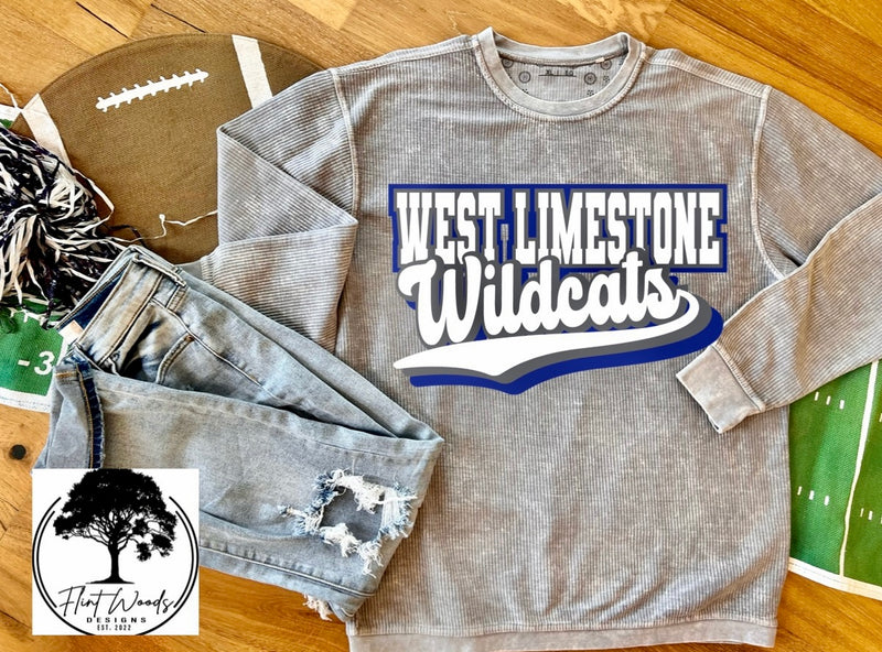 West Limestone Wildcats Corded Crew Sweatshirt