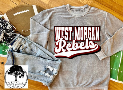 West Morgan Rebels Corded Crew Sweatshirt