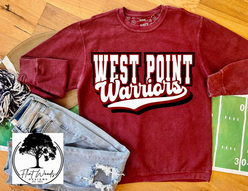 West Point Warriors Corded Crew Sweatshirt