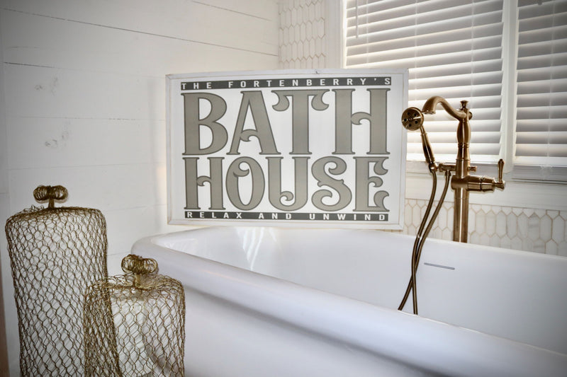 Bath House Personalized Sign