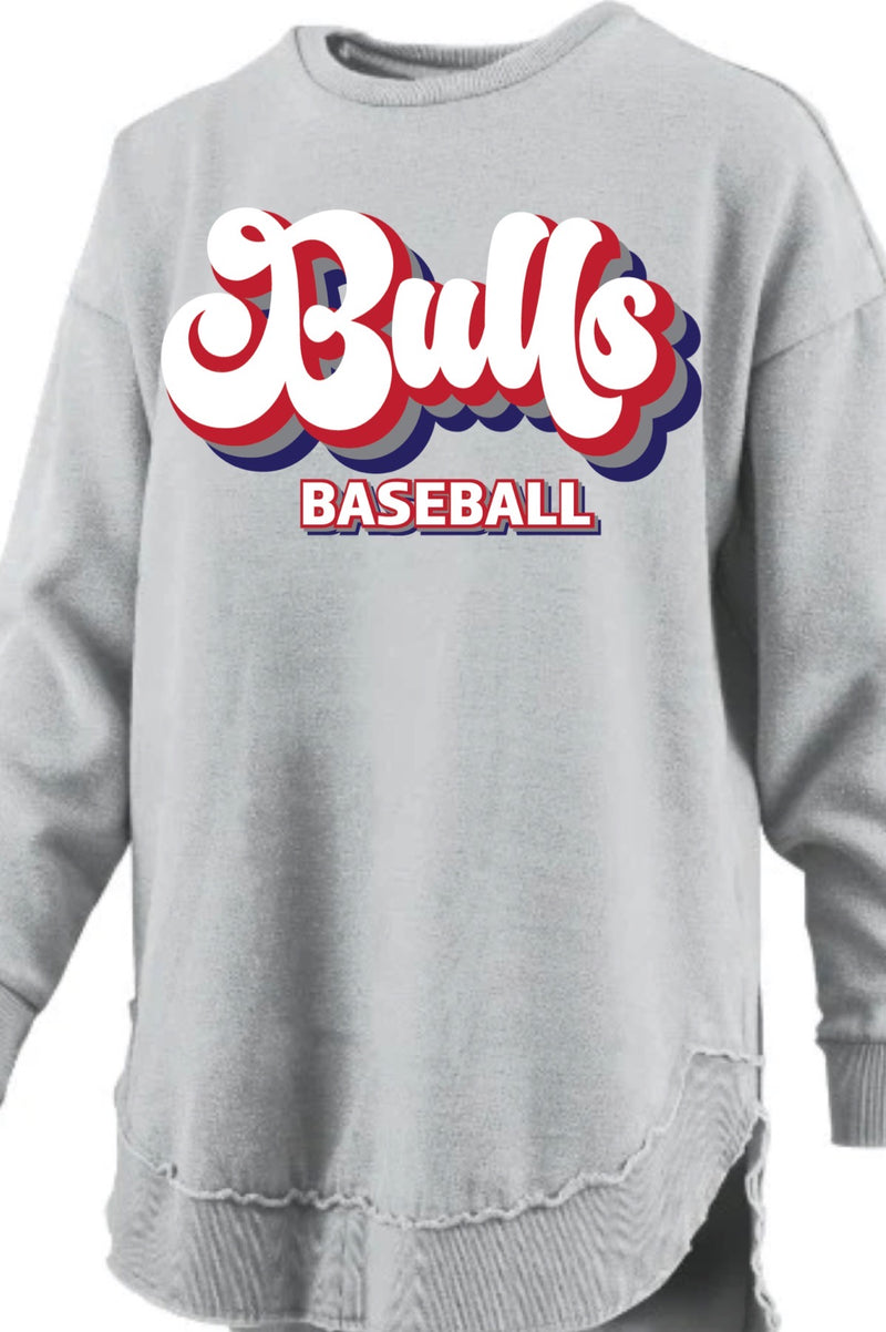 Bulls Gray Royce Sweatshirt with Retro Print